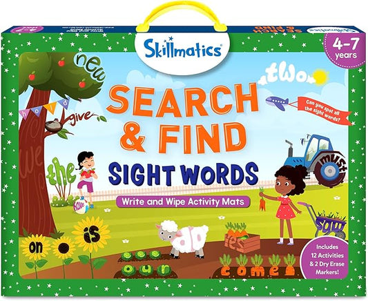 Skillmatics Search and Find Sight Words Educational Game - Reusable Preschool Learning Activities, Perfect for Toddlers & Kids Who Love Toys, Builds Vocabulary, Gifts for Ages 4, 5, 6, 7