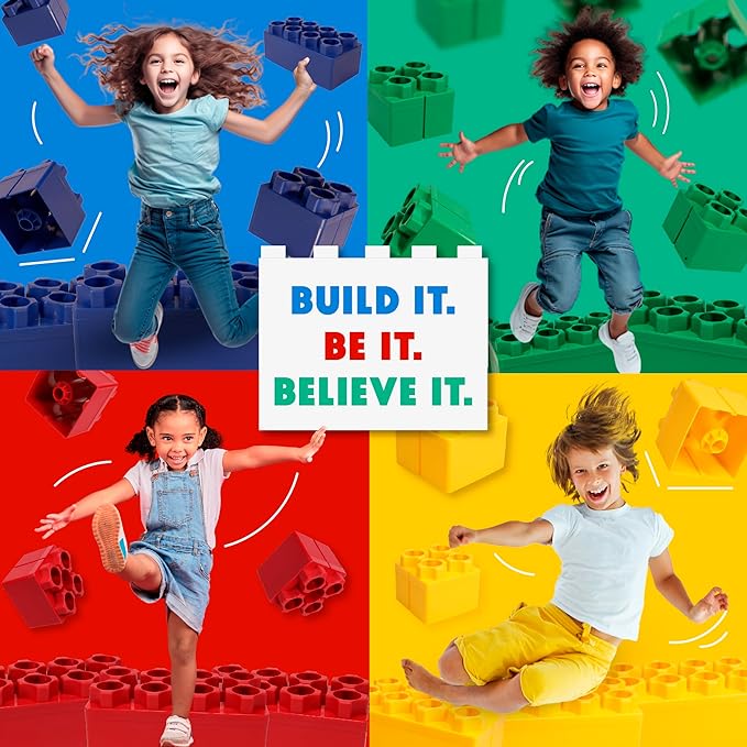 Big Blocks for Kids Ages 4-8, Indoor & Outdoor Blocks for Kids Jumbo Games, Large Building Blocks (96 PC) Standard Set