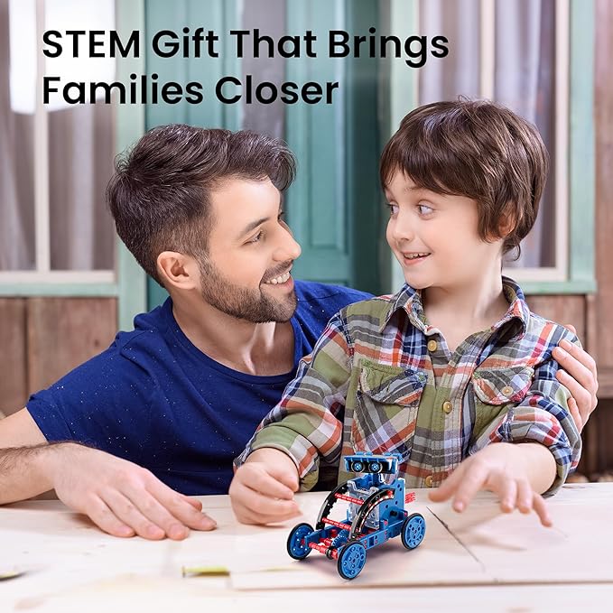 Sillbird Solar Robot Building Kit STEM Gift for Boys Aged 8-12, 12-in-1 DIY Science Educational Robotic Toys for Kids Teens Birthday, Powered by The Sun with 190 Pieces