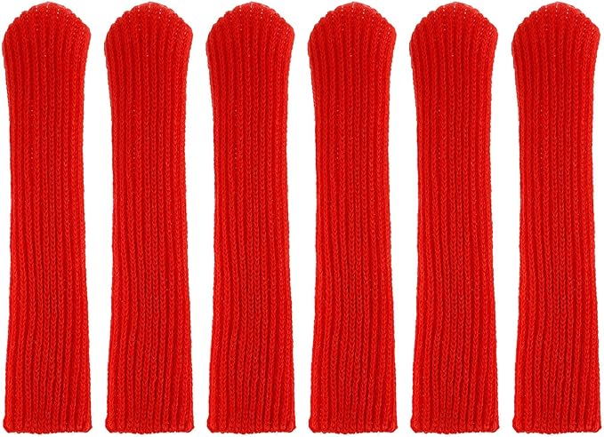 uxcell 6Pcs Door Handle Covers, Knitted Anti-Scald Door Knob Protector Door Knob Cover for Hot Doors and Cold Doors, Red