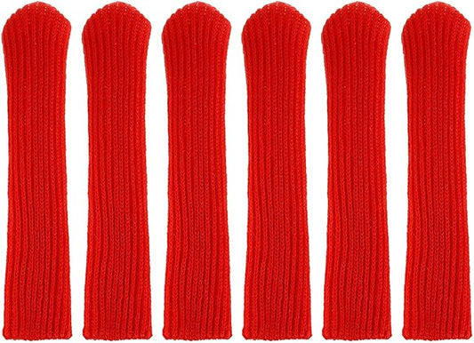 uxcell 6Pcs Door Handle Covers, Knitted Anti-Scald Door Knob Protector Door Knob Cover for Hot Doors and Cold Doors, Red