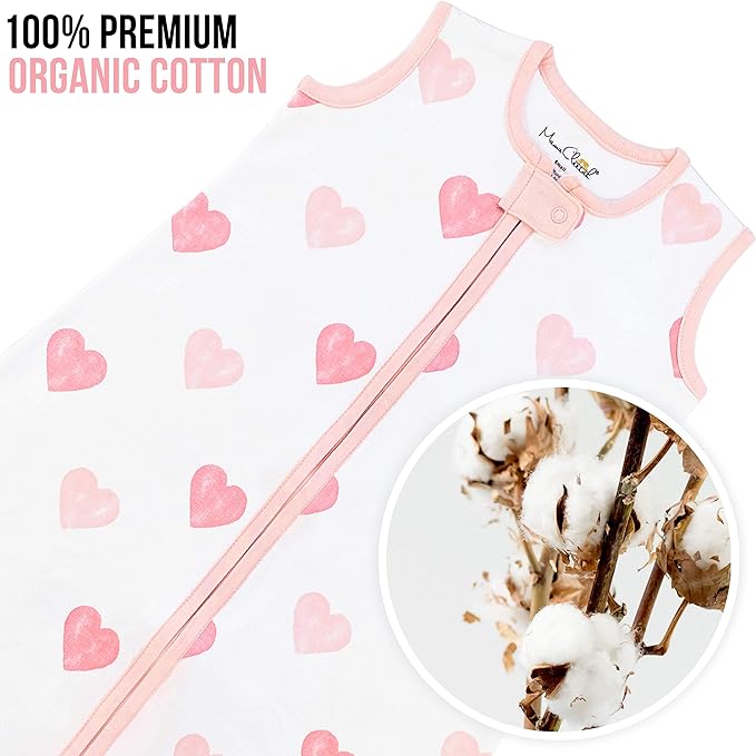 Mama Cheetah Baby Sleep Sack 0.5 TOG, Organic Cotton Baby Wearable Blanket with Two-Way Zipper, Swaddle Transition Baby Sleeping Bag for Newborn Infant Toddler Boy Girl, 6-12 Months