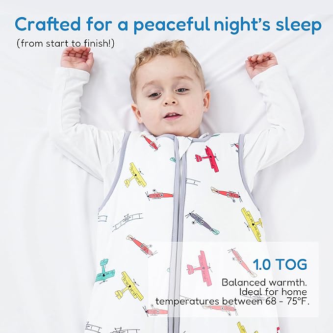TotAha Toddler Sleep Sack 1.0 TOG for 2T-3T-4T, Premium Winter Extra Large Sleeping Sacks,Quilted Wearable Blanket Baby Sleep Bag with 2-Way Safe Zippers for Girl Boy