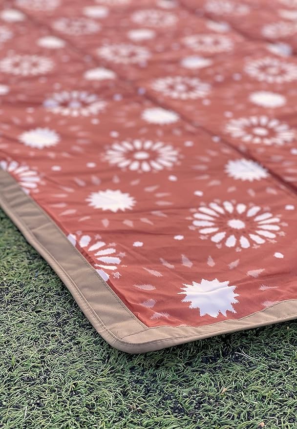 Little Unicorn 5'x10' XL Outdoor Family Picnic & Beach Blanket | Durable & Water-Resistant Fabric | Compact Fold & Easily Wipes Clean | Zipper Pocket (Sun Baked)
