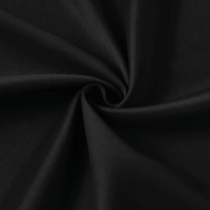 KEQIAOSUOCAI 60 Inch Wide Black Pinch Pleated Curtains 60 x 105, Thermal Insulated Noise Cancelling Living Room Office Drapes 105 Inches Long, Patio Sliding Glass Door Window Curtain 2 Panels