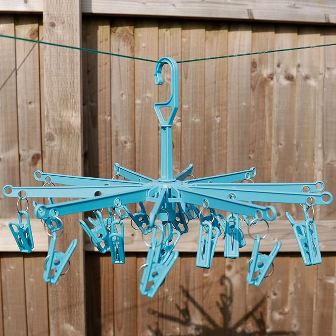 HANGERWORLD 20 Clip Hanging Laundry Drying Rack for Socks, Underwear and Baby Clothes