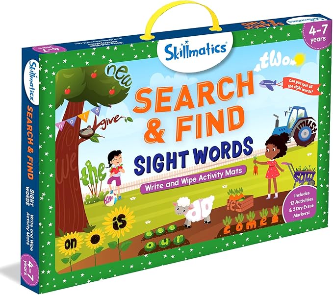 Skillmatics Search and Find Sight Words Educational Game - Reusable Preschool Learning Activities, Perfect for Toddlers & Kids Who Love Toys, Builds Vocabulary, Gifts for Ages 4, 5, 6, 7