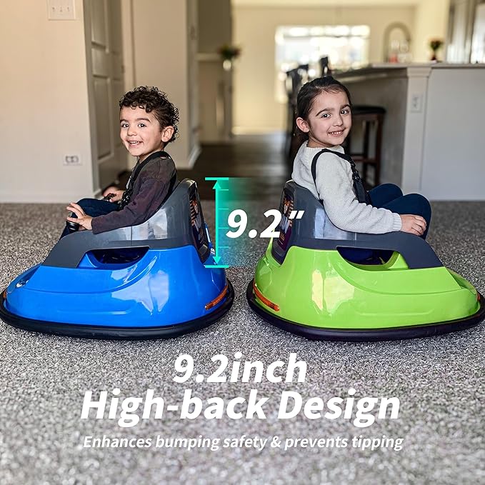 12V Kids Bumper Car, Electric Baby Bumper Car for Toddlers with Remote Control, 3 Speeds - Green