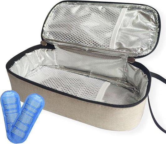 Insulated Breastmilk Cooler Bag with 2 Ice Packs - Breastmilk Cooler Organizer Bag for Daycare, Breastfeeding Mom Travel Outdoor