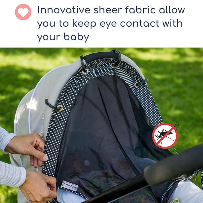 Stroller Sun Shade - Universal UV Protection Cover for Strollers Sunshade with See Through, Clip-On Sun Blocker, Sun Shield for Baby, Breathable Adjustable Fit, Full Coverage, Medium