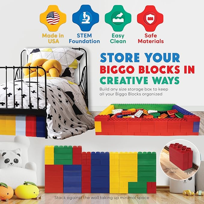 Large Building Blocks for Kids Ages 3-8 – 336 Piece Mega Set – Indoor & Outdoor STEM Toy for Boys & Girls