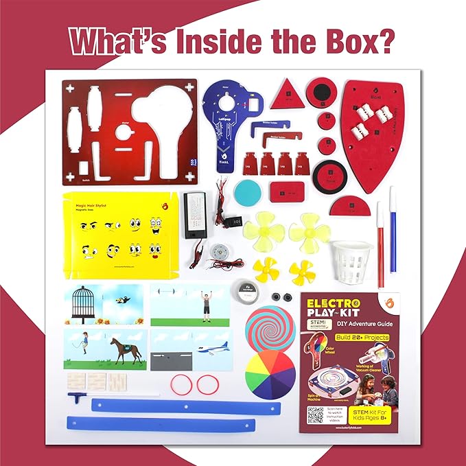 Butterfly EduFields STEM Kit for Kids Ages 6-12 | Build 20+ Motor Machines & DIY Engineering Projects | Science Gift for Boys & Girls | Robotics & Learning Toy