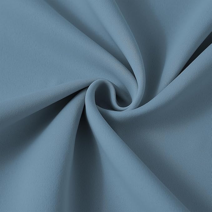 KEQIAOSUOCAI 2 PCs Dusty Blue Pleat Wide Drapes for Sliding Glass Door 60 Wide x 95 Inch Long, Privacy Light Block Noise Reduce Insulated Ceiling to Floor for Locker Room Basement Bedroom Closet