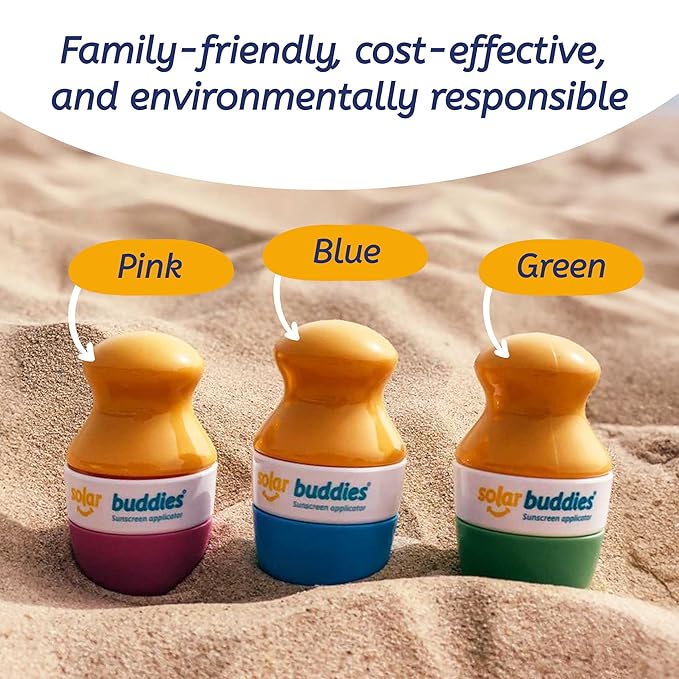 Solar Buddies Sunscreen Applicator - Single Black - Refillable Roll on Sponge Sunscreen, Suncream & Lotion Applicator For Kids, Adults & Families - Holds 3.4fl oz, Perfect Size for Travel