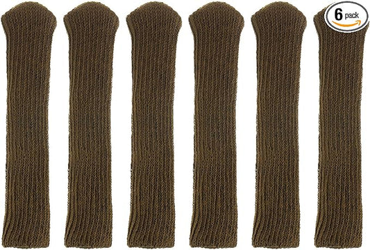 uxcell 6Pcs Door Handle Covers, Polyester Knitted Anti-Scald Door Knob Protector Door Knob Cover for Hot Doors and Cold Doors, Brown
