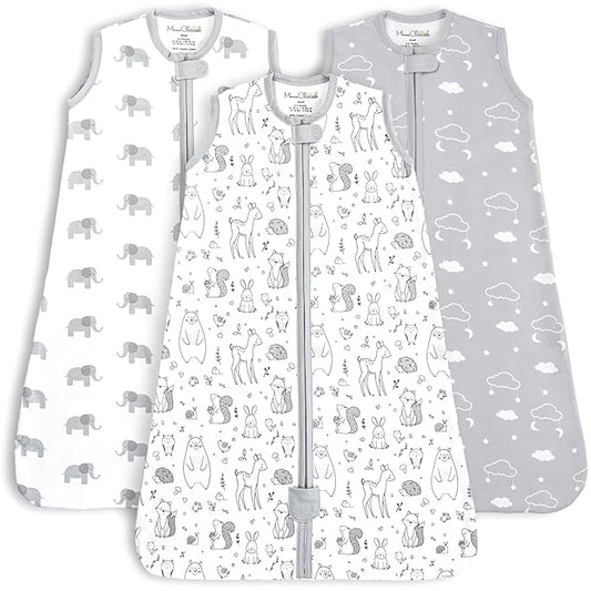 Mama Cheetah Baby Sleep Sack 0.5 TOG, Organic Cotton Baby Wearable Blanket with Two-Way Zipper, Swaddle Transition Baby Sleeping Bag for Newborn Infant Toddler Boy Girl, 6-12 Months