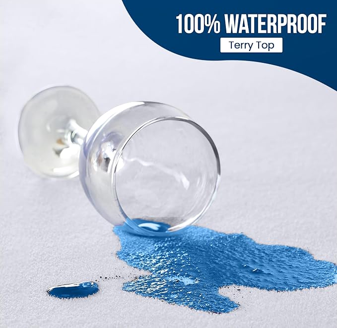 Utopia Bedding Waterproof Mattress Protector Twin XL Size 2 Pack, 200 GSM Breathable Terry Mattress Cover, Fitted Style with Stretchable Pockets (White)