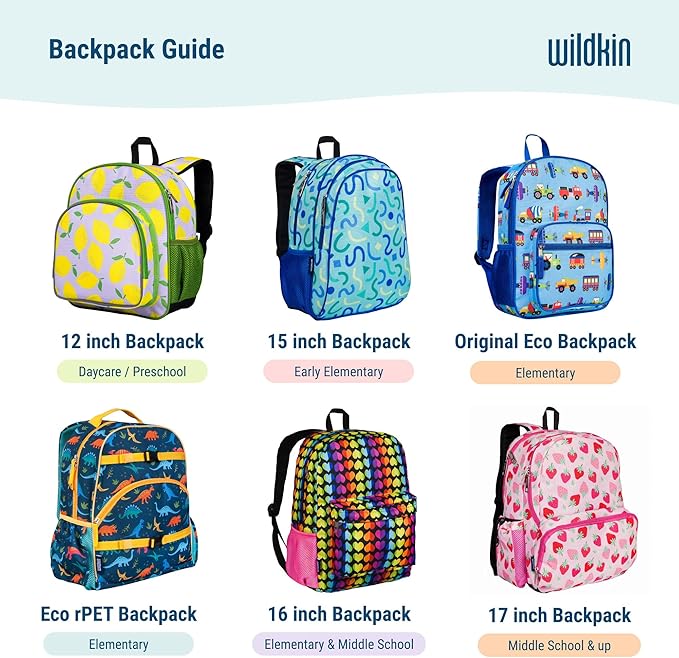 Wildkin 16-inch Kids Backpack – Durable, Padded & Spacious School Bag for Boys & Girls - Heroes