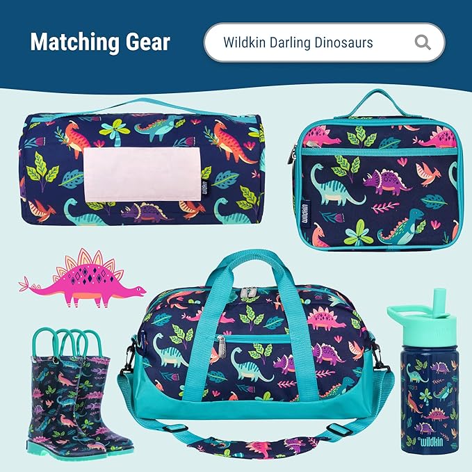 Wildkin ECO rPET 15-inch Kids Backpack – Sustainable, Padded, Adjustable – Darling Dinosaurs