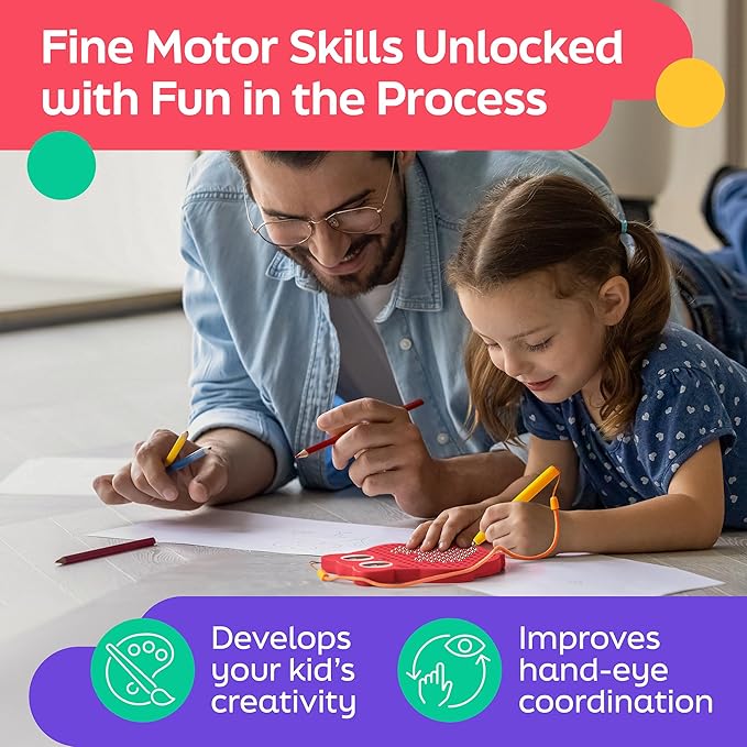 Magnetic Drawing Board for Kids & Toddlers with Beads and Magnet Stylus Pen - Magnetic Travel Toy for Airplane & Car Ride Activities for Kids