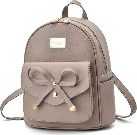 I IHAYNER Girls Bowknot Cute Leather Backpack Mini Backpack Purse for Women
