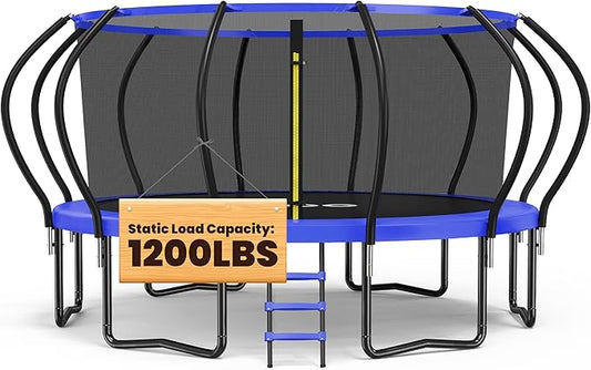 ORCC Trampolines CPSIA Approved 450LBS Weight Capacity 16 15 14 12 10 FT with Safety Enclosure Net Recreational Trampoline for Kids Family Outdoor Backyard