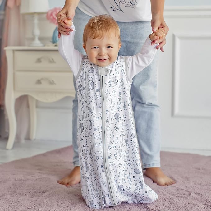 Mama Cheetah Baby Sleep Sack 0.5 TOG, Organic Cotton Baby Wearable Blanket with Two-Way Zipper, Swaddle Transition Baby Sleeping Bag for Newborn Infant Toddler Boy Girl, 18-24 Months