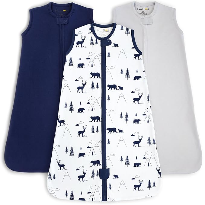 Mama Cheetah Baby Sleep Sack 0.5 TOG, Organic Cotton Baby Wearable Blanket with Two-Way Zipper, Swaddle Transition Baby Sleeping Bag for Newborn Infant Toddler Boy Girl, 6-12 Months