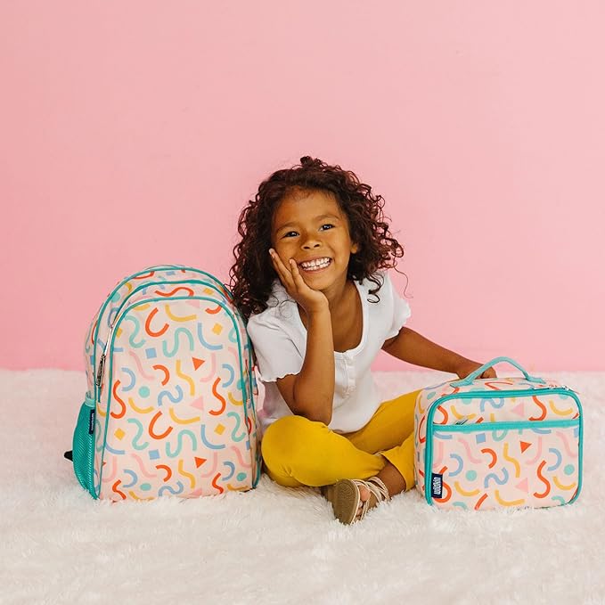 Wildkin 15-inch Kids Backpack – Durable, Padded, Adjustable for School & Travel - Confetti Peach