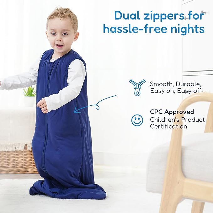 TotAha Toddler Sleep Sack 1.0 TOG for 2T-3T-4T, Soft Wearable Blanket Baby Sleeping Bag with 2-Way Safe Zippers, All Season Sleepsacks for Girl Boy