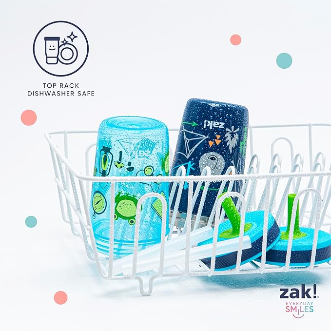 Zak Designs Shells Kelso Tumbler Set, Leak-Proof Screw-On Lid with Straw, Bundle for Kids Includes Plastic and Stainless Steel Cups with Bonus Sipper (3pc Set, Non-BPA) 15 fl.oz.
