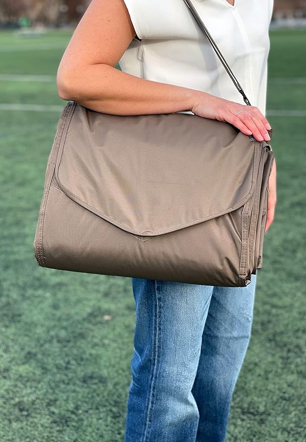 Little Unicorn 5'x10' XL Outdoor Family Picnic & Beach Blanket | Durable & Water-Resistant Fabric | Compact Fold & Easily Wipes Clean | Zipper Pocket (Sun Baked)