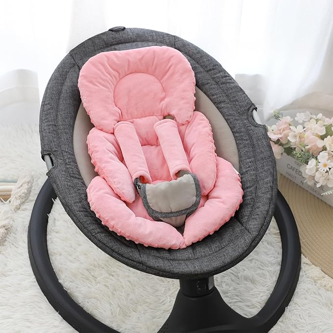 GFU Infant Car Seat Insert Head and Body Support, Reversible Newborn Insert for Carseat with Strap Pads, Soft Stroller Cushion Pillow Insert for Boys and Girls, Fits for Stroller, Swing, Red