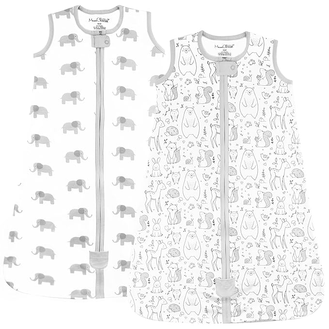 Mama Cheetah Baby Sleep Sack 0.5 TOG, Organic Cotton Baby Wearable Blanket with Two-Way Zipper, Swaddle Transition Baby Sleeping Bag for Newborn Infant Toddler Boy Girl, 0-6 Months