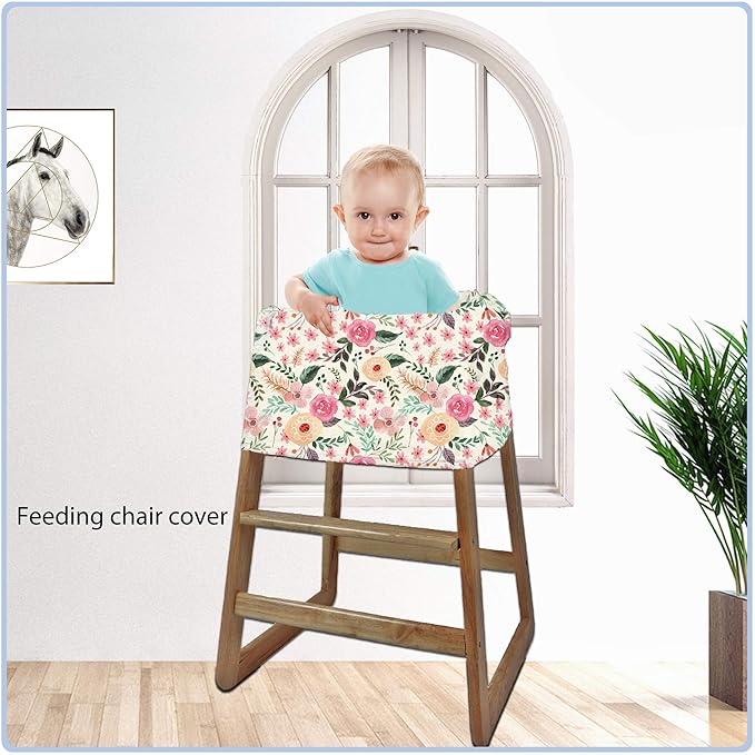 Nursing Carseat Canopy Breastfeeding Cover - Multi-use Stretchy Car Seat Covers for Babies, Baby Shower Gifts (Pink Floral)