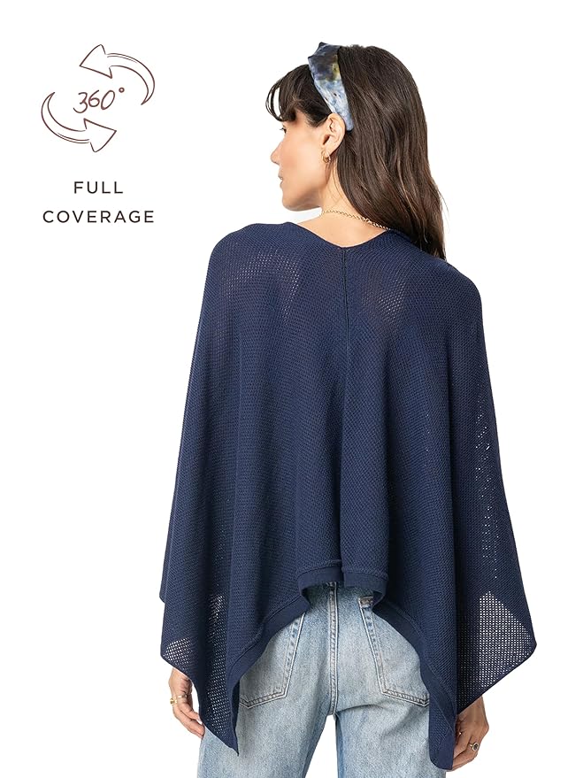 We are Amma | The Cocoon™ - Newborn Essentials Must Haves: Nursing Cover for Breast Feeding Essentials | Nursing Sweater Used as Breastfeeding Cover (Navy, One Size)