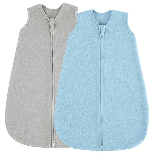 JELLYMONI Fleece Baby Sleep Sack 12-18 Months, 2 Pack 1.5 TOG Baby Wearable Blanket Winter Infant Sleeping sack with 2-Way Zipper, Warm Toddler Sleep Sack