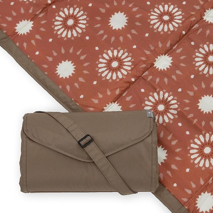 Little Unicorn 5'x7' Outdoor Family Picnic & Beach Blanket | Durable & Water-Resistant Fabric | Compact Fold & Easily Wipes Clean | Zipper Pocket (Sun Baked)