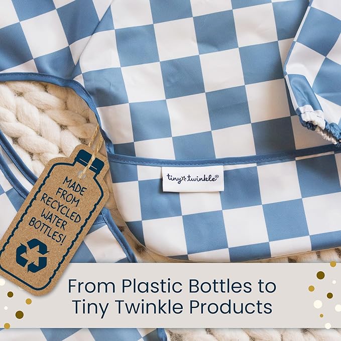 Tiny Twinkle Mess Proof Baby Bibs for Eating - Waterproof, Wipeable Bibs - Toddler Bibs - Travel Friendly - PFAS, PVC, BPA, Phthalate Free - Baby Food Bibs(3 Pack, Loved Girl)