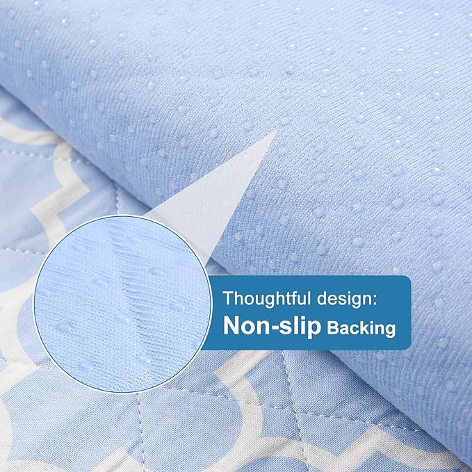 OUTCREATOR® Washable Bed Pads 34" x 36" (Pack of 2), Incontinence Mattress Protector, Anti-Slip Waterproof Underpads for Adults Kids Elderly Pets, Absorbency & Reusable Bedwetting Pads (Blue)