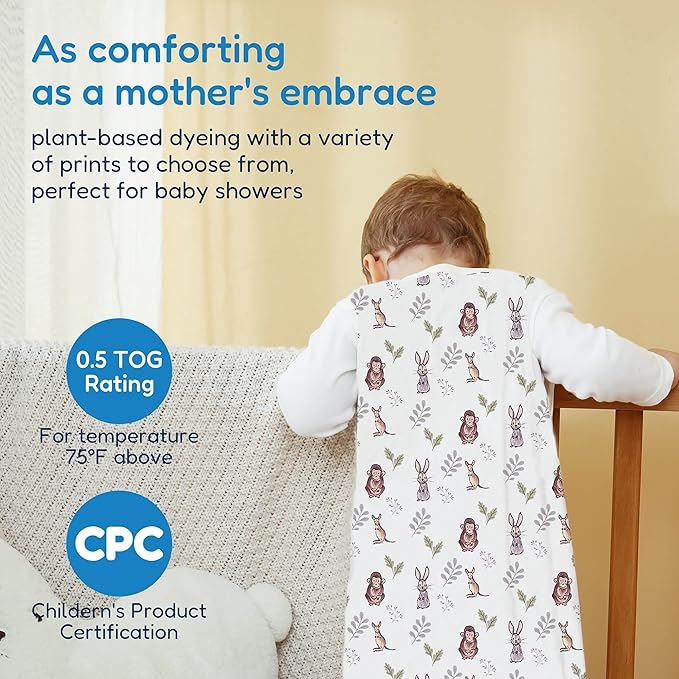 TotAha Sleep Sack 6-12 Months 3 Pack, Buttery Soft, Safe Wearable Blanket Baby Sleeping Bag with 2-Way Zipper for Girl Boy, 0.5 TOG