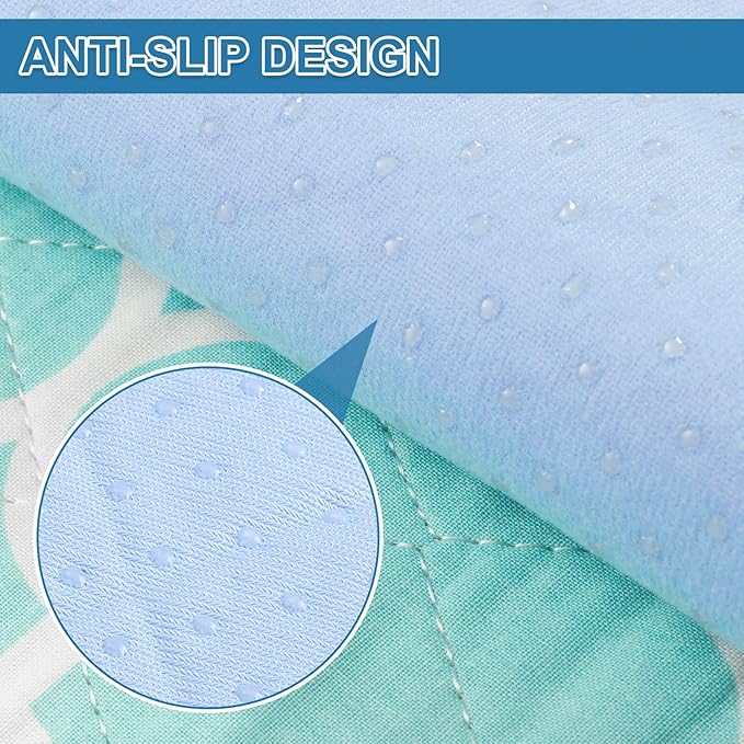 OUTCREATOR® Washable Bed Pads 21" x 22" (Pack of 2), Incontinence Mattress Protector, Anti-Slip Waterproof Underpads for Adults Kids Elderly Pets, Absorbency & Reusable Bedwetting Pads (Green)