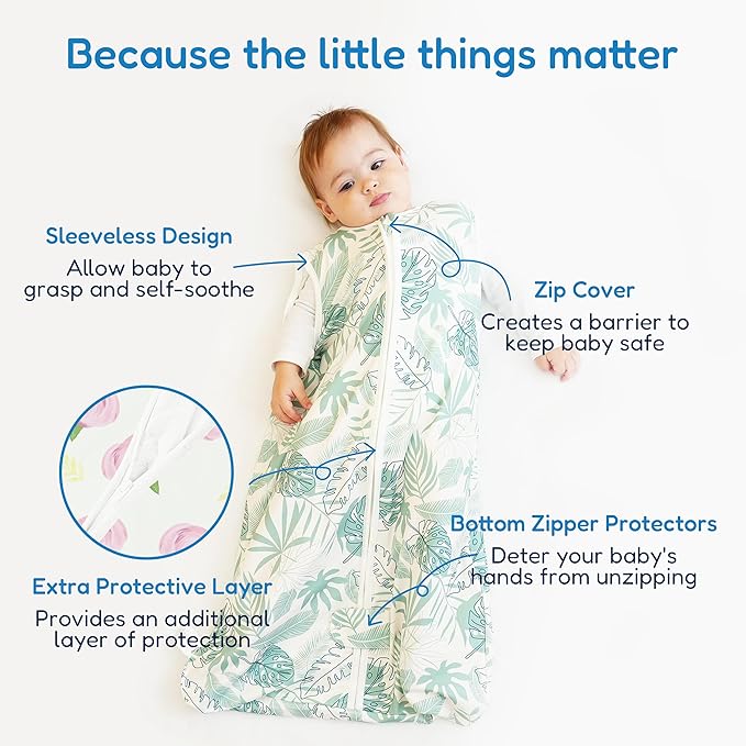 TotAha Baby Sleep Sack 0-6 Months 3-Pack,Summer Light Sleeping Bag 0.5 TOG, Buttery Soft Babies Wearable Blanket with 2-way Safe Zipper Girl Boy, 0.5 TOG