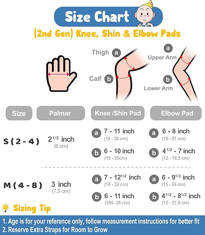 Soft-Style Kids Knee and Elbow Pads with Bike Gloves, Flexible Impact-Resistant Gear for Ages 2-11, Designed for Balance Bikes, Roller-Skating, and Skateboarding