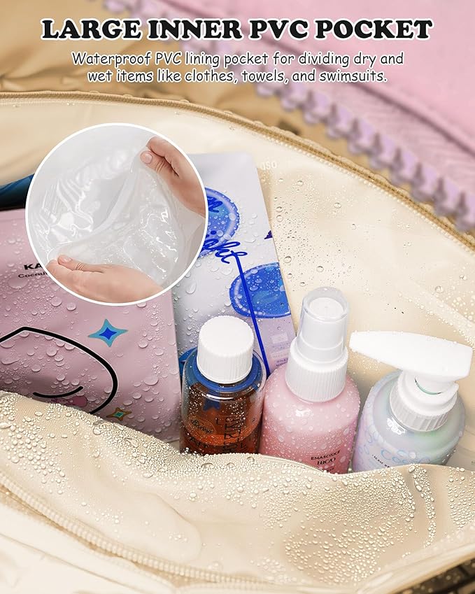 Tween Gift, Duffle Bag for Travel, Weekender Bags for Women，Initial Overnight Bag with Wet Pocket，Lightweight Travel Bags Personalized Gym Tote with Makeup Pouch