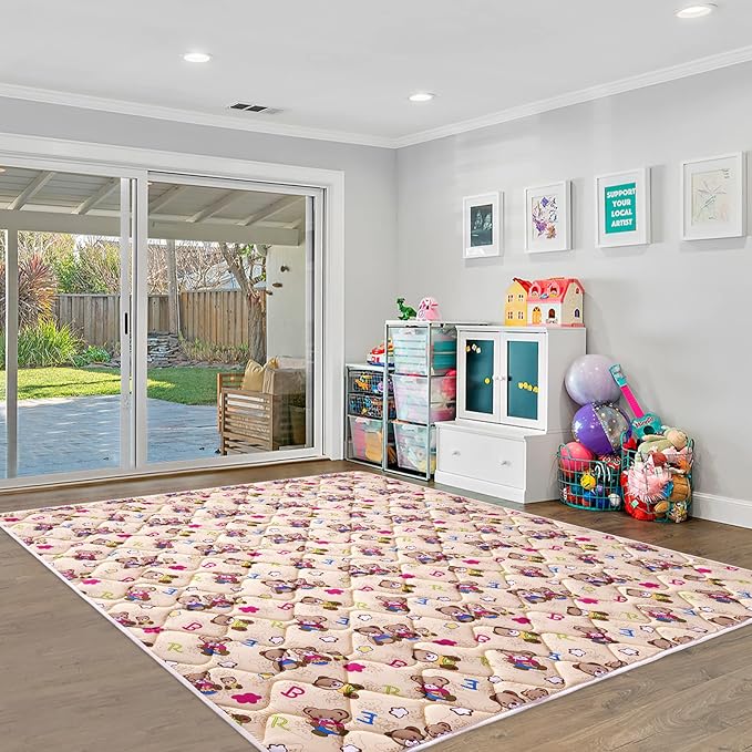 Baby Play Mat - 79" X 63",Premium Thicker Foam One-Piece Crawling Mat, Machine Washable, Extra Large Anti-Slip Activity Playmat for Babies, Toddlers & Infants