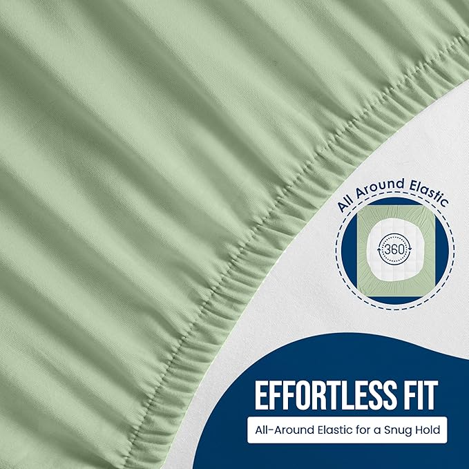 Utopia Bedding Waterproof Mattress Protector King Size, Premium Terry Mattress Cover 200 GSM, Breathable, Fitted Style with Stretchable Pockets (Sage)