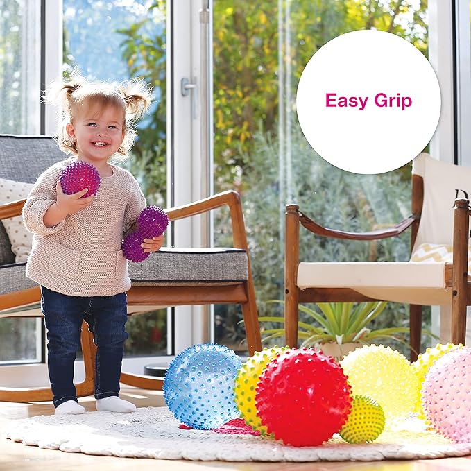 Edushape Original Sensory Ball - 4" Solid Primary Color Baby Ball for Gross Motor Skills Development, Ages 6 Months & Up - Perfect Stocking Stuffer