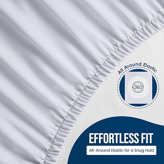 Utopia Bedding Waterproof Mattress Protector Queen Size 2 Pack, 200 GSM Breathable Terry Mattress Cover, Fitted Style with Stretchable Pockets (White)