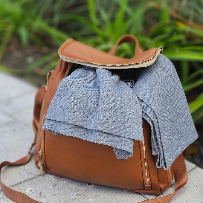 Peekaboo Knit Breathable Nursing Cover Up For Breastfeeding - Soft Organic Cotton & Cashmere Breast Feeding Covers For Women - Privacy Feature - Includes Mesh Laundry Bag (Grey)